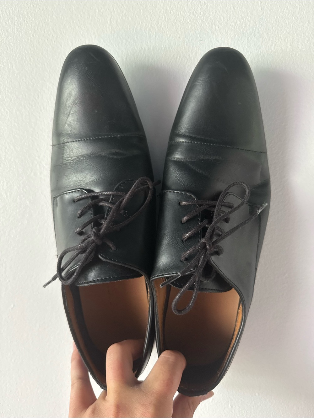 Call It Spring Men's Black Leather Lace-Up Oxfords